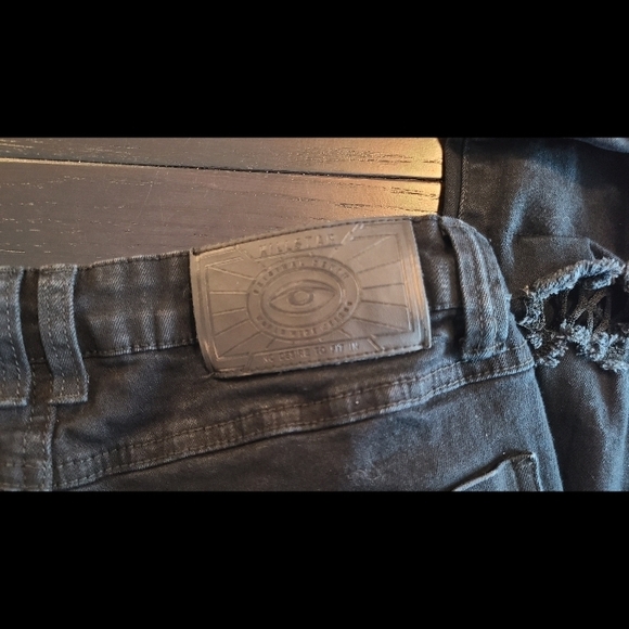 Killstar Black Distressed Mesh Skinny Jeans, Small - Picture 8 of 8